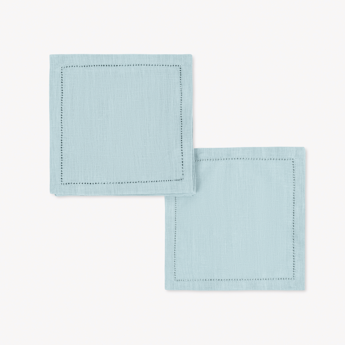 Cocktail Napkins of Matouk Valentina Hemstitch in Sky