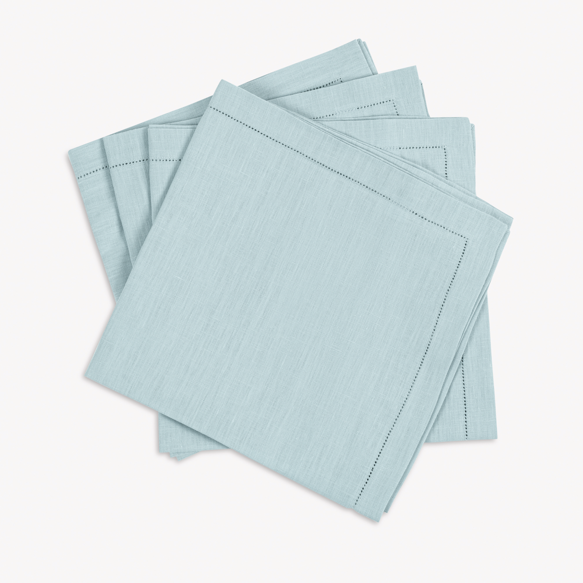 Set of Dinner Napkins of Matouk Valentina Hemstitch in Sky