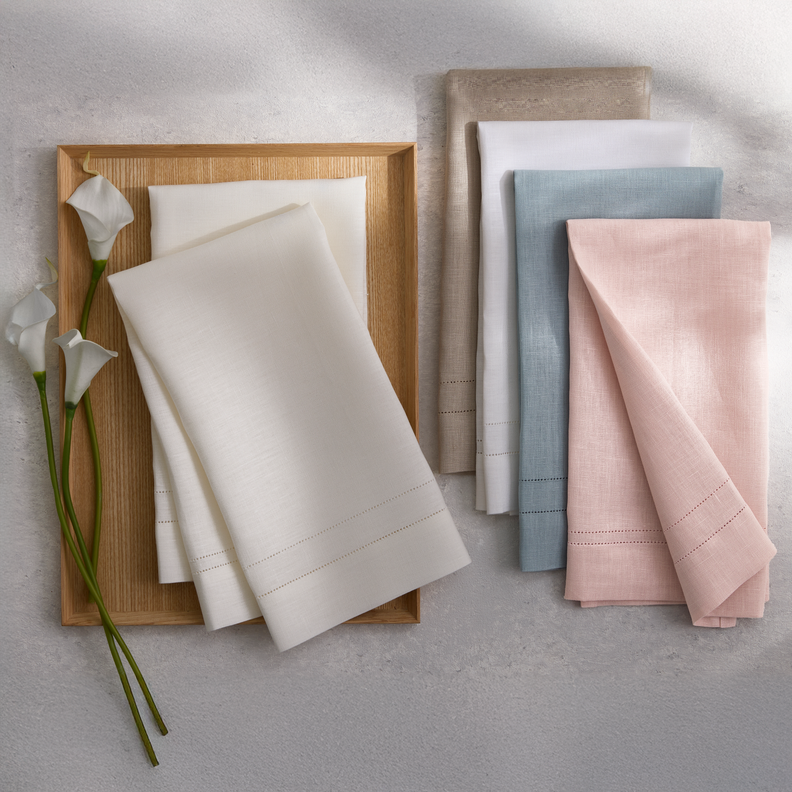 2025 Colors of Matouk Valentina Hemstitch Guest Towels