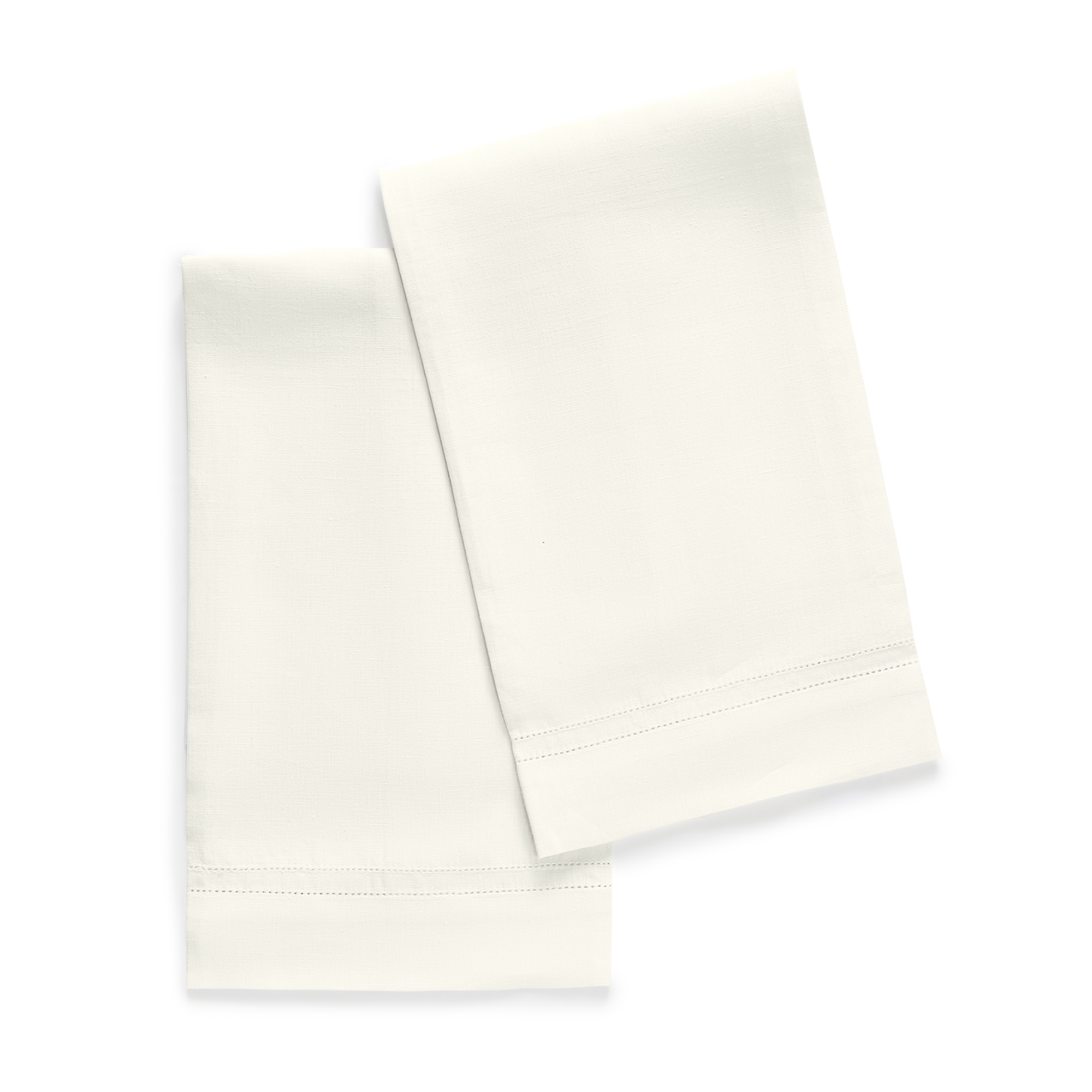 Pair of Ivory Matouk Valentina Hemstitch Guest Towels