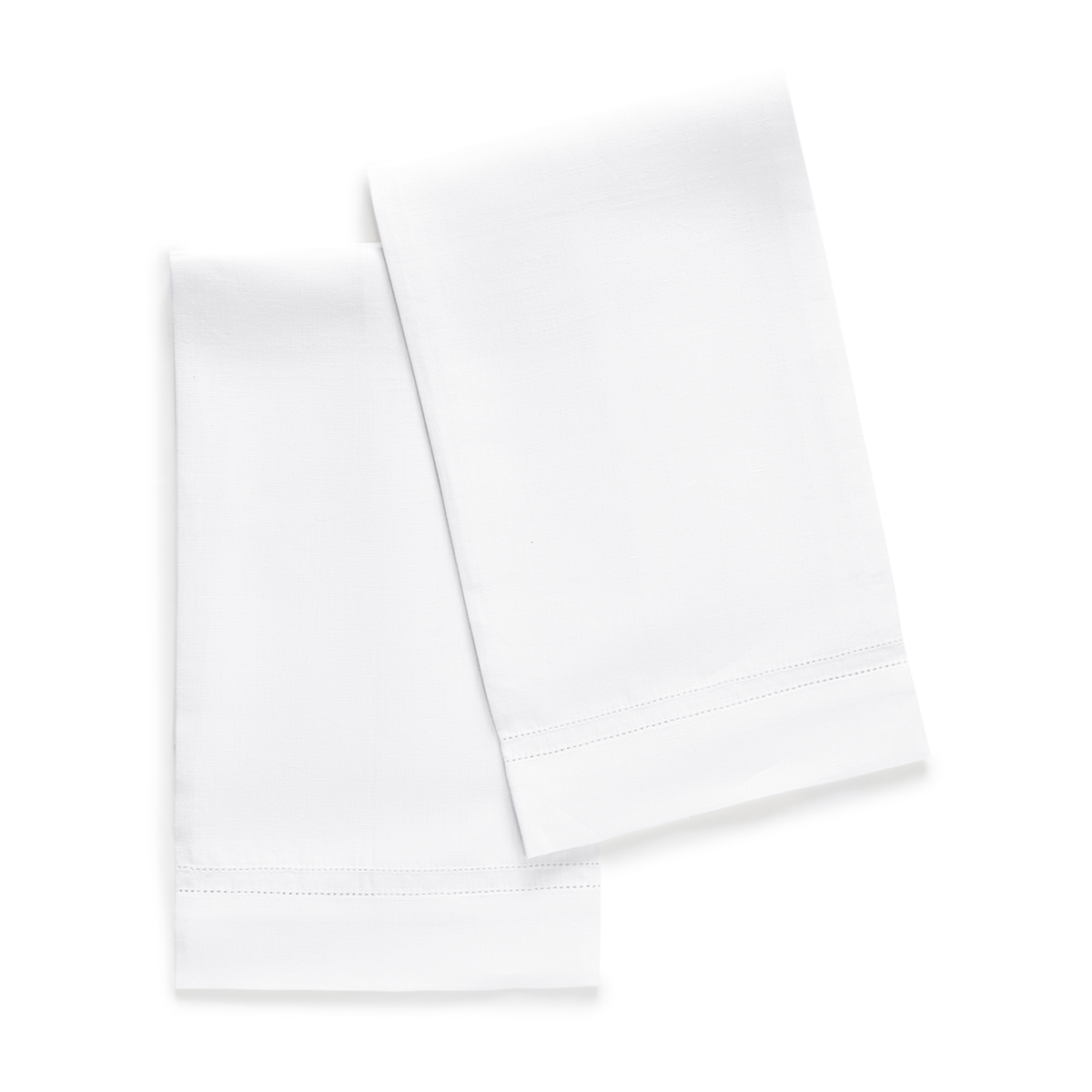 Pair of White Matouk Valentina Hemstitch Guest Towels