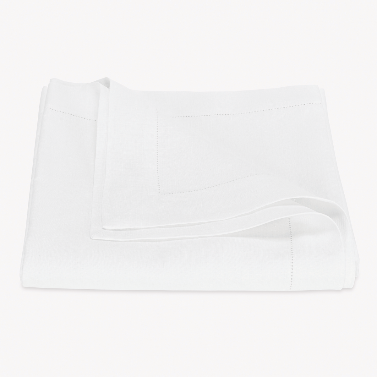 Folded Tablecloth of Matouk Valentina Hemstitch in White