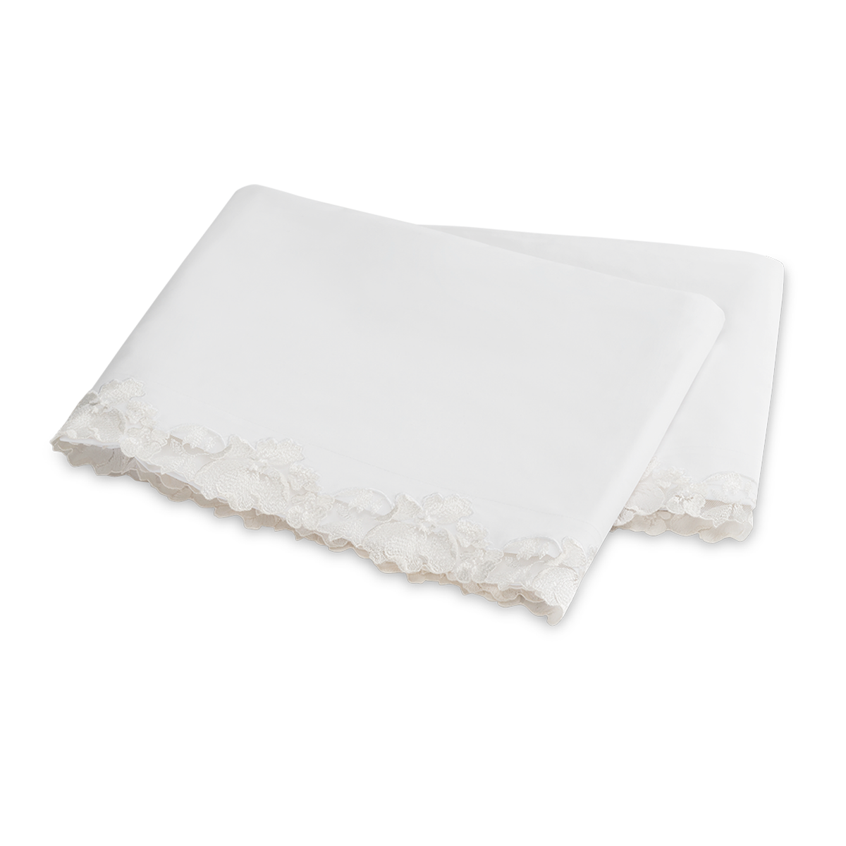 Flat Sheet of Matouk Virginia Bedding in Color White