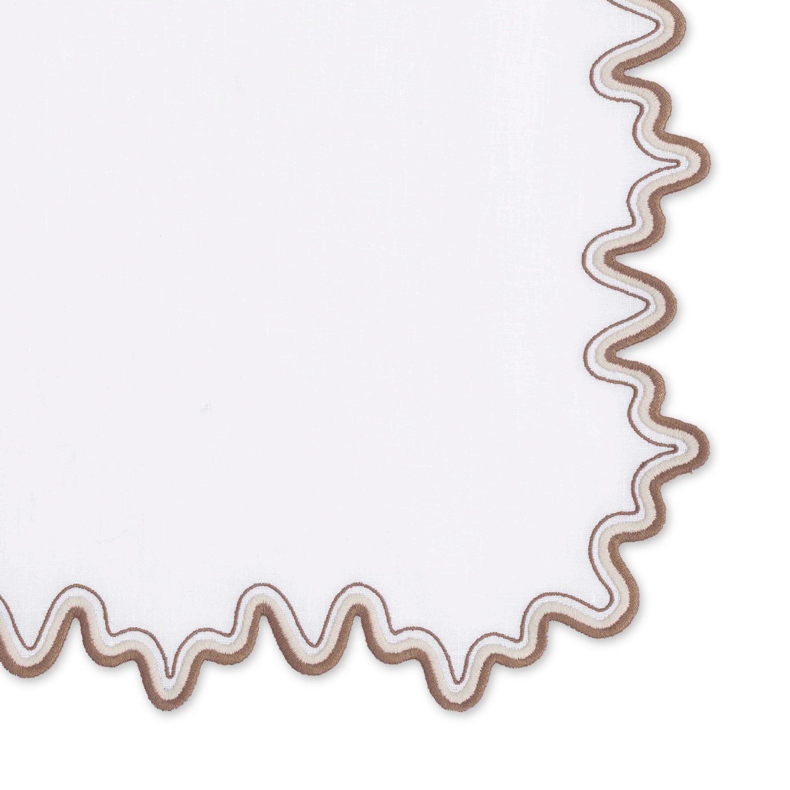Set of Dinner Napkins of Matouk Wave Table Linens in Chestnut