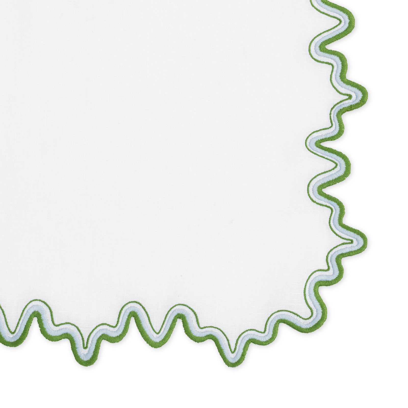 Set of Dinner Napkins of Matouk Wave Table Linens in Santorini