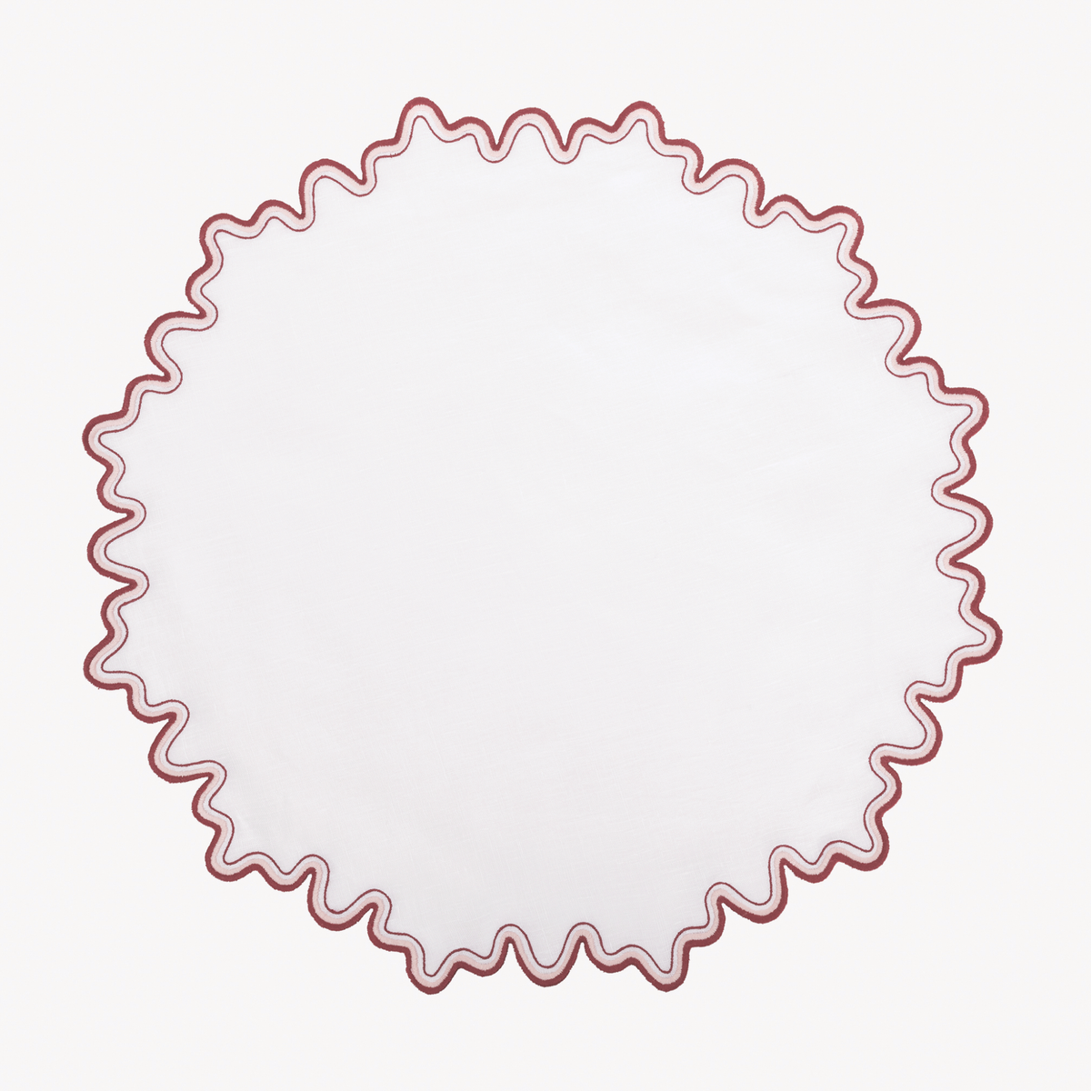 Round Placemat of Matouk Wave Table Linens in Paradise