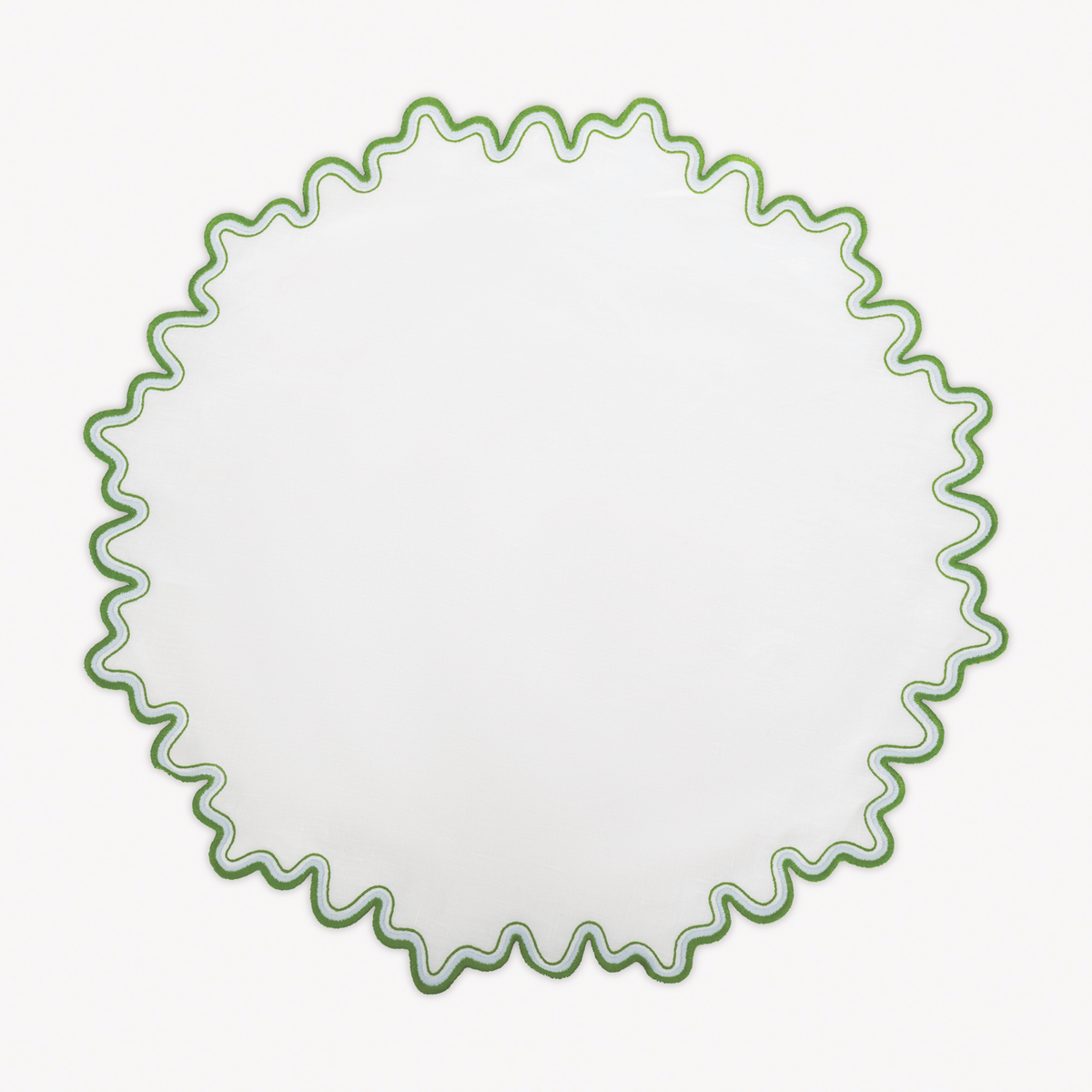 Round Placemat of Matouk Wave Table Linens in Santorini