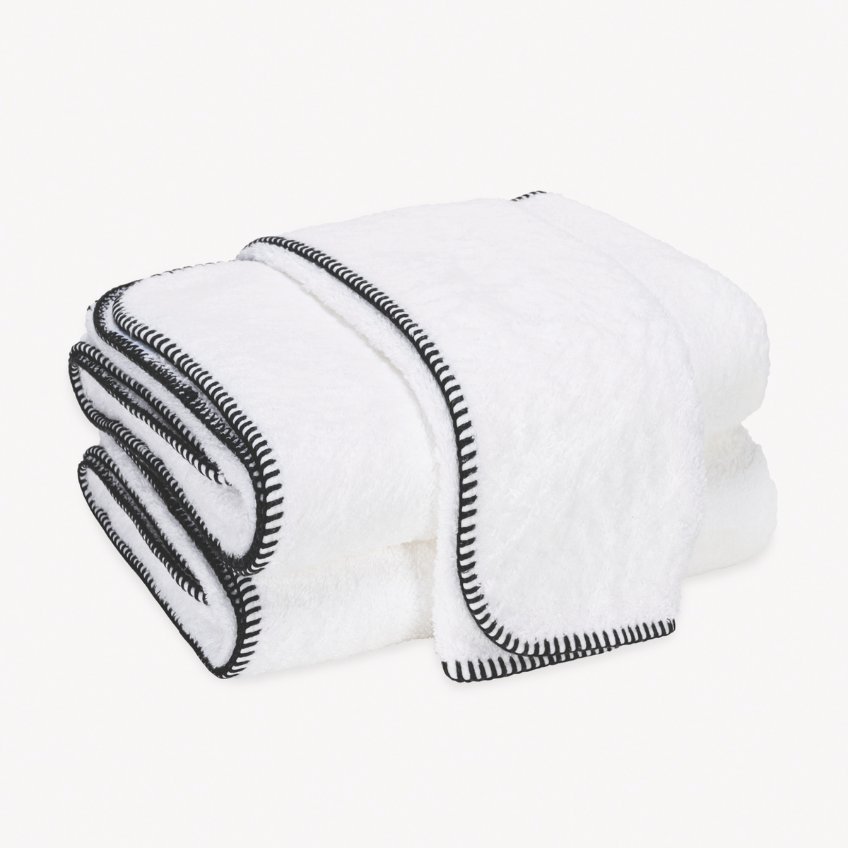 Towels of Black Matouk Whipstitch Bath Collection