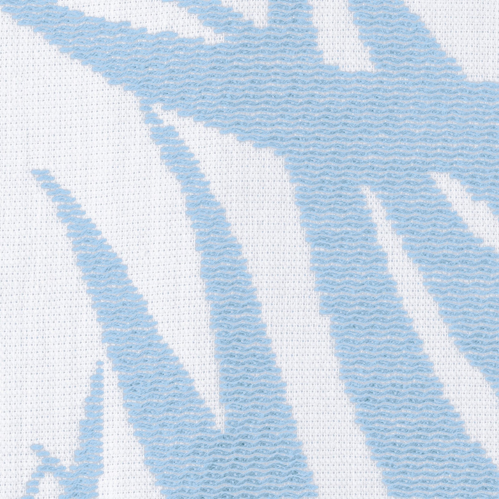 Folded Beach Towel of Matouk Zebra Palm in Color Pool Blue