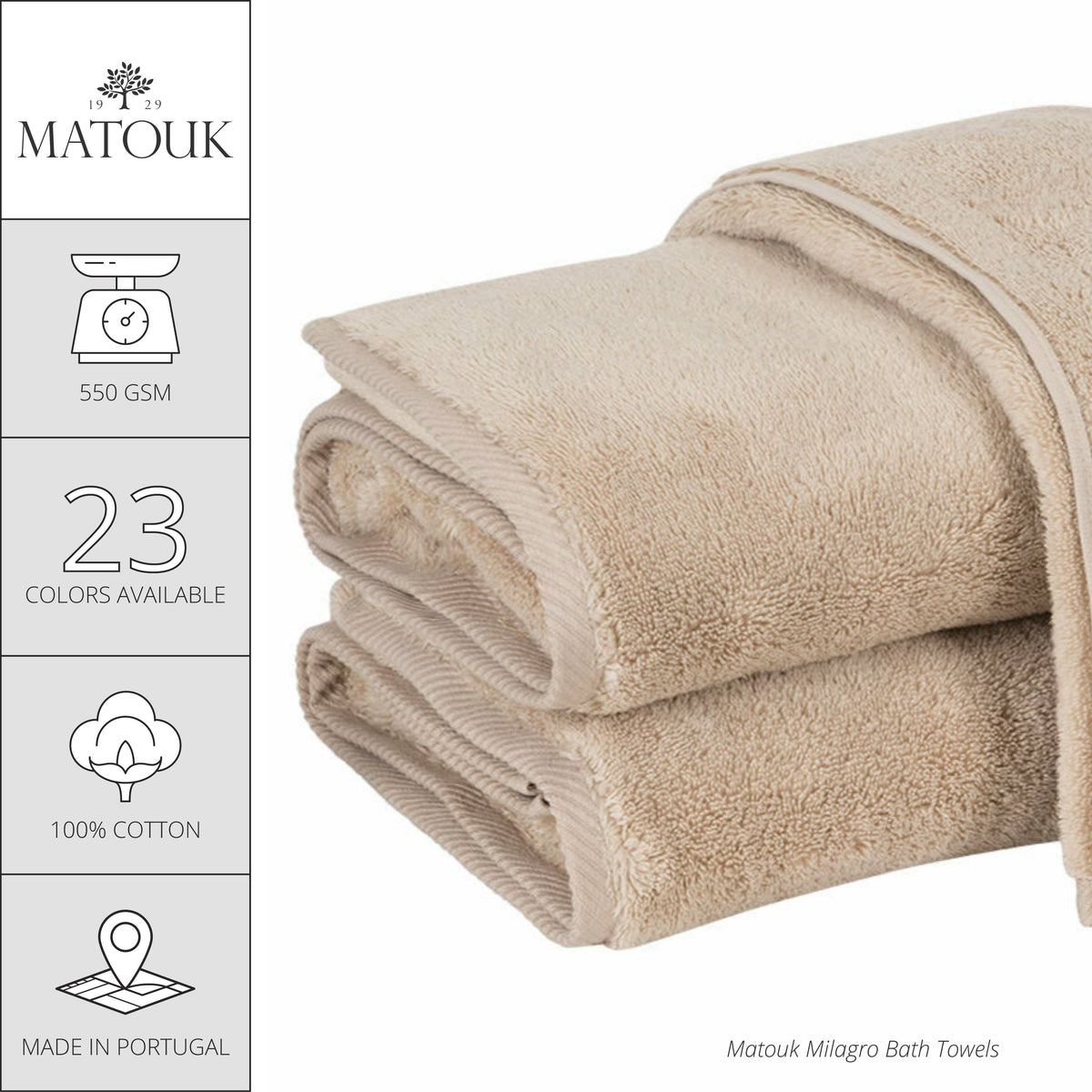 Matouk Milagro Bath Towels and Mats - Sterling