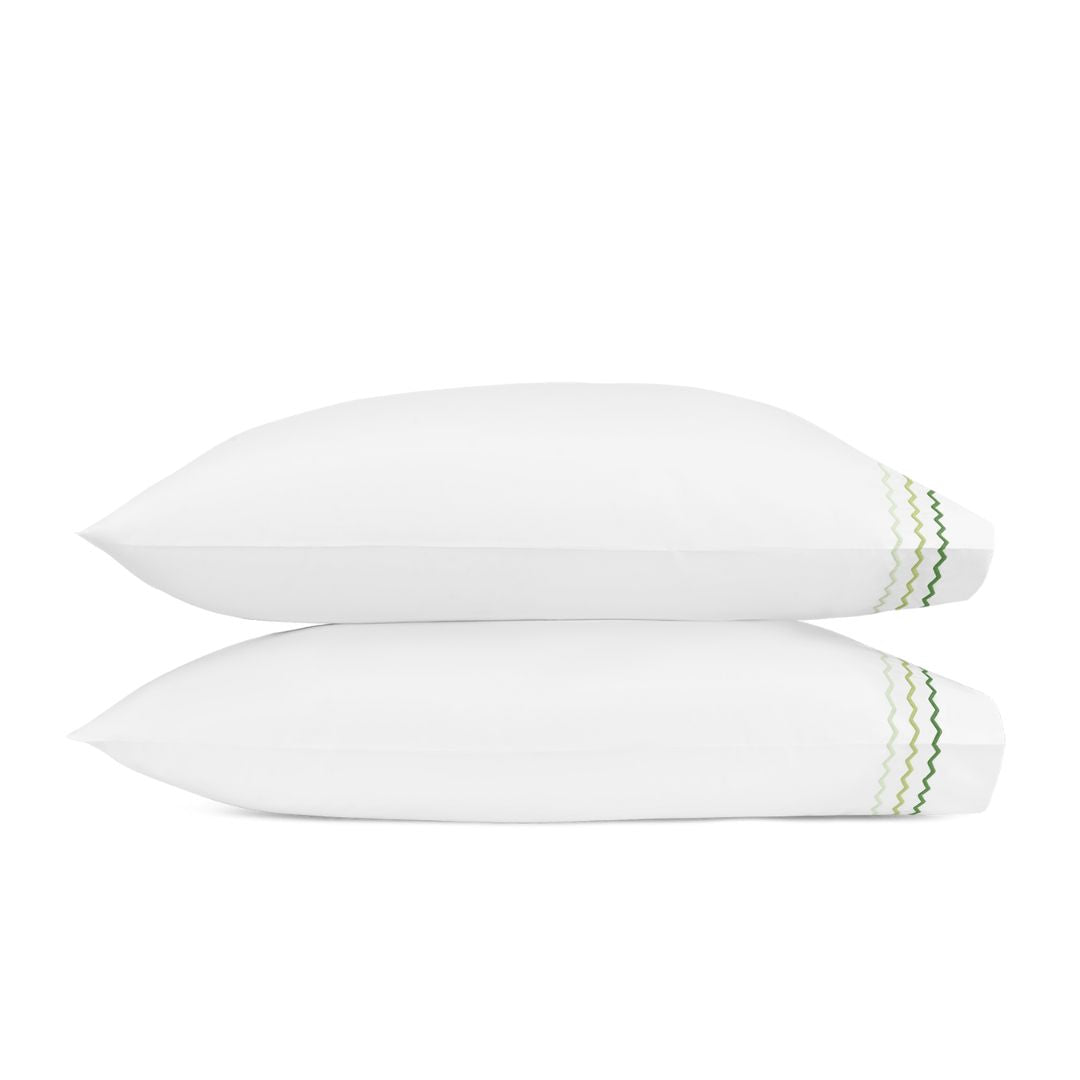 Matouk Axel Pillowcases in Spring Green Silo Image