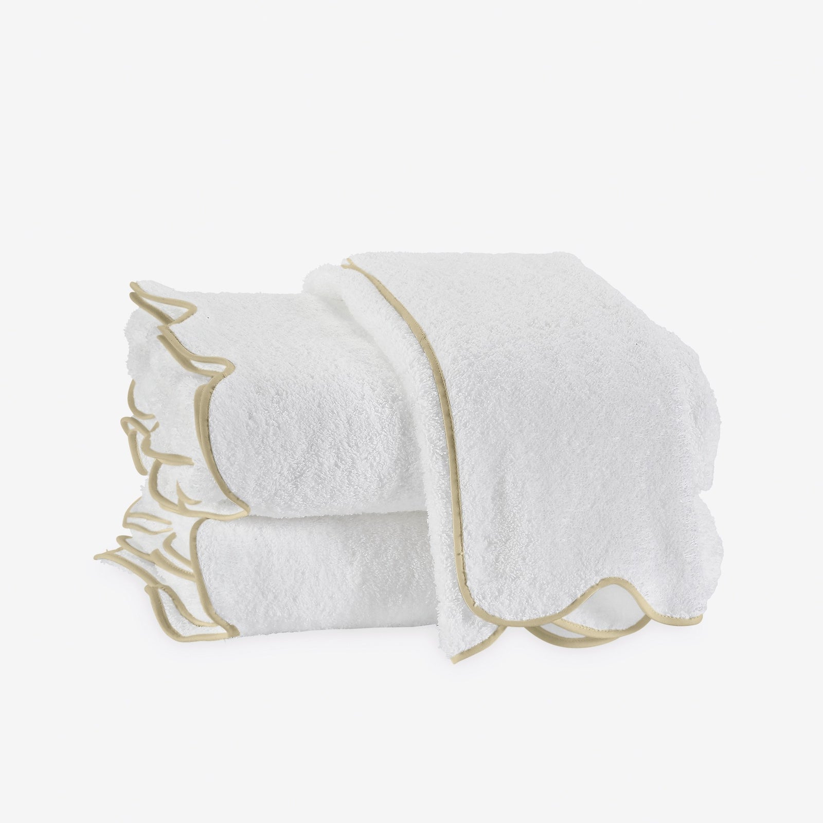 Matouk Cairo Scallop Bath Towels - Sand - Silo Image
