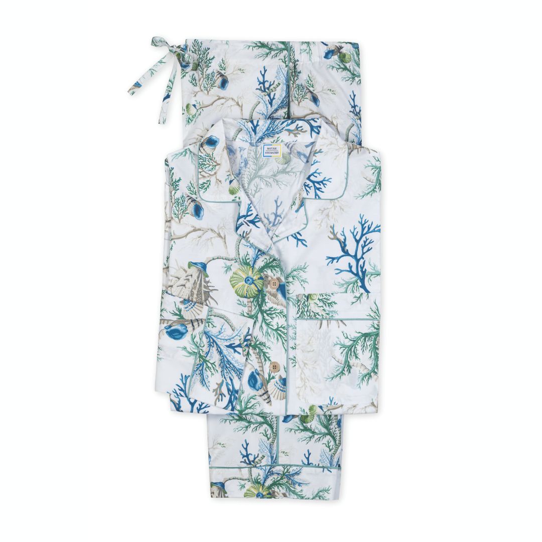 Matouk Del Tesoro Pajamas in Sea - silo image