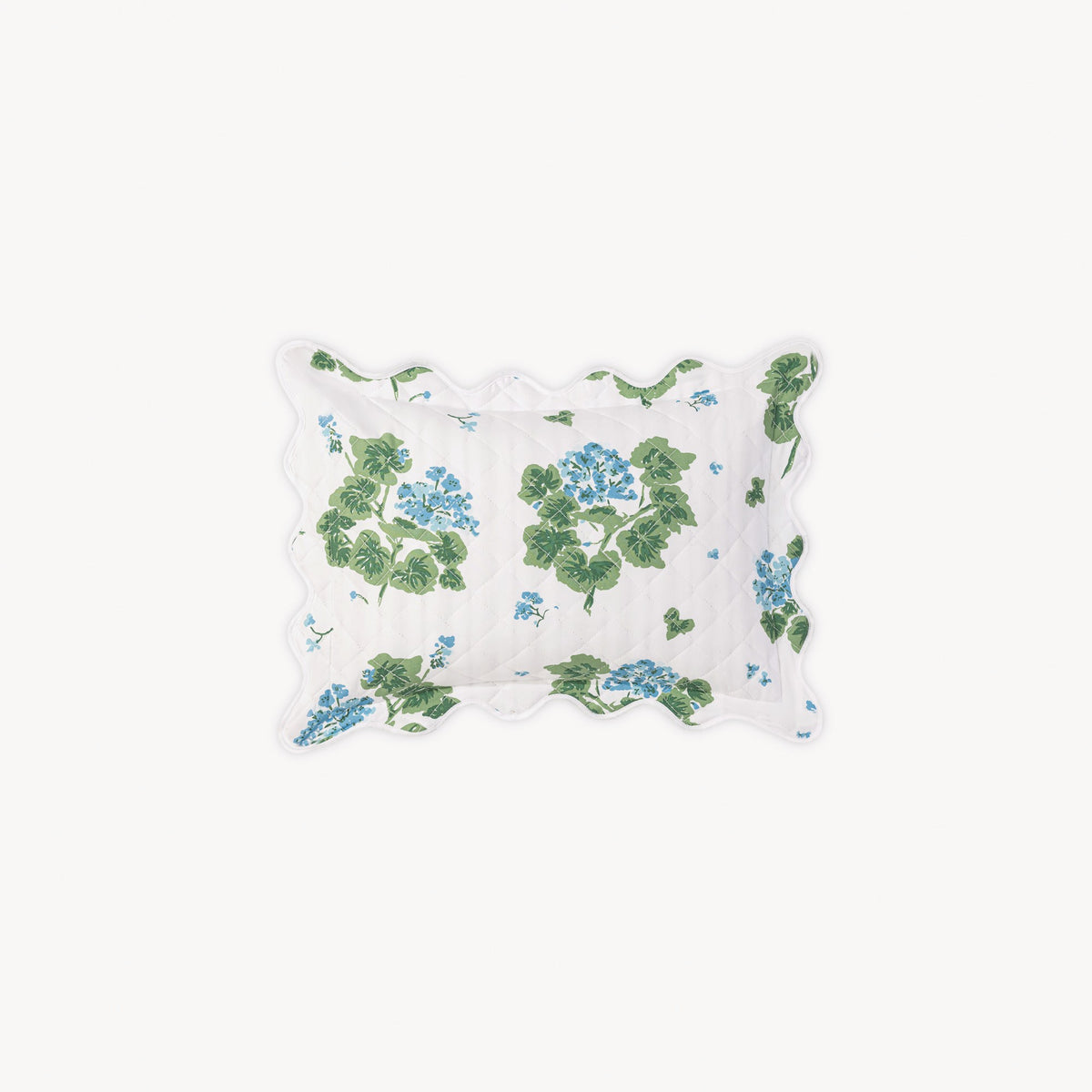 Floral-patterned pillow on a white background