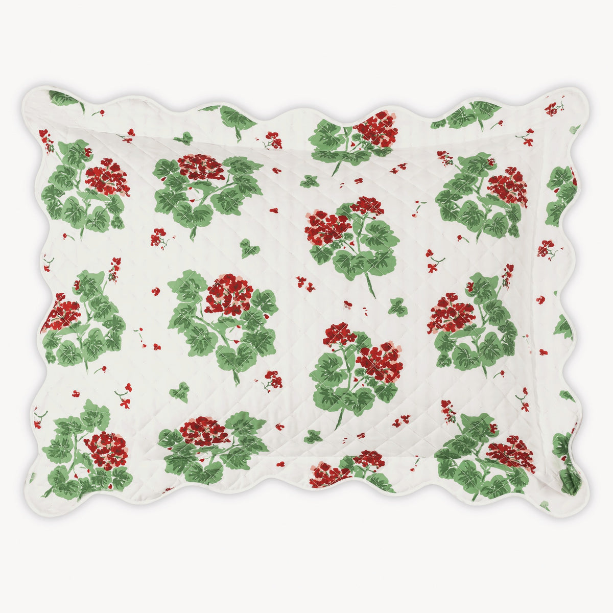 Decorative plate with red floral pattern on a white background