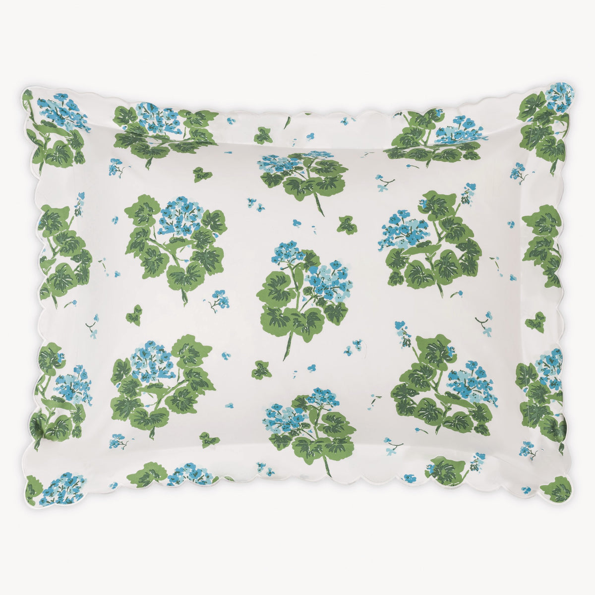 Floral patterned sham on a white background