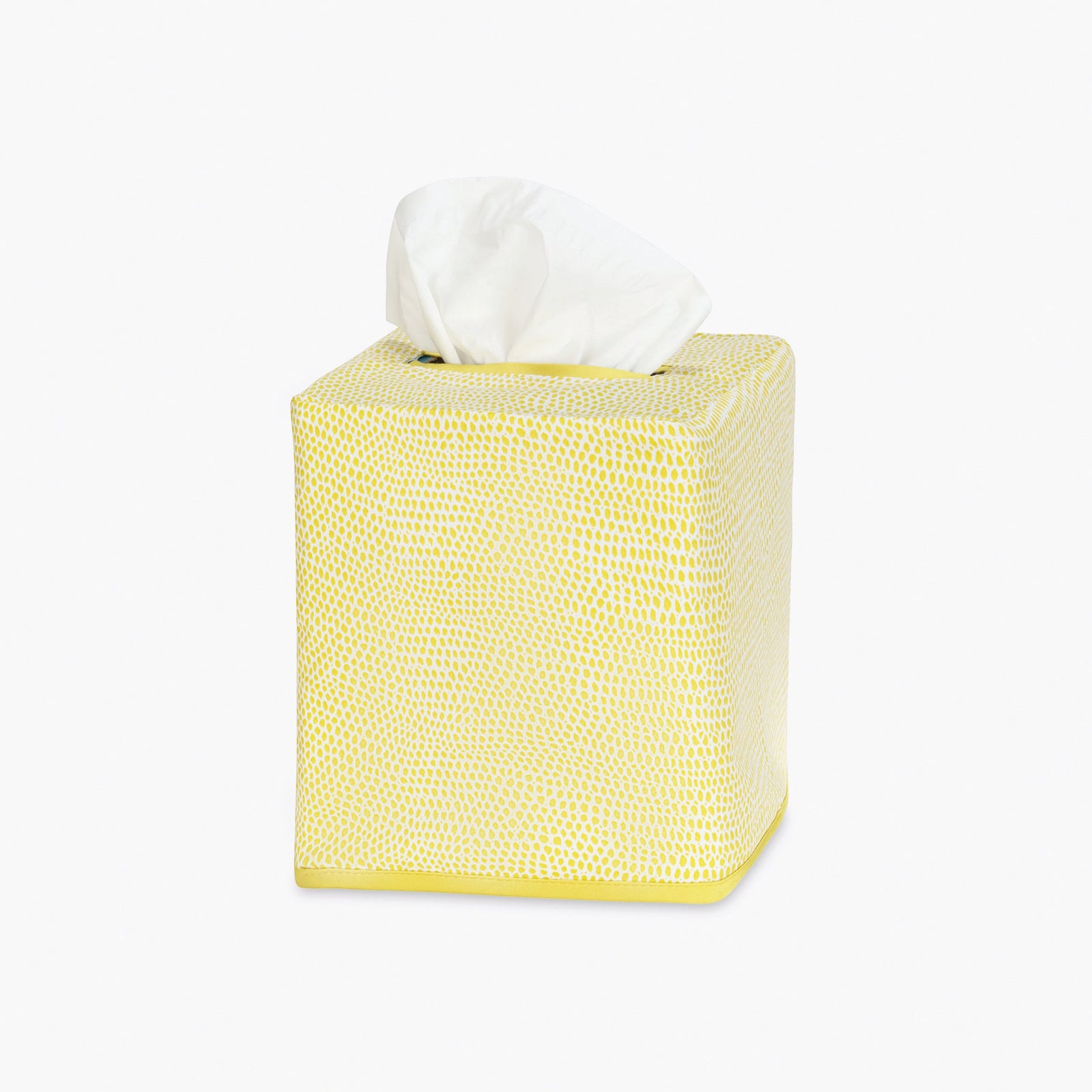 Matouk Jasper Tissue Box Cover - Lemon - silo image