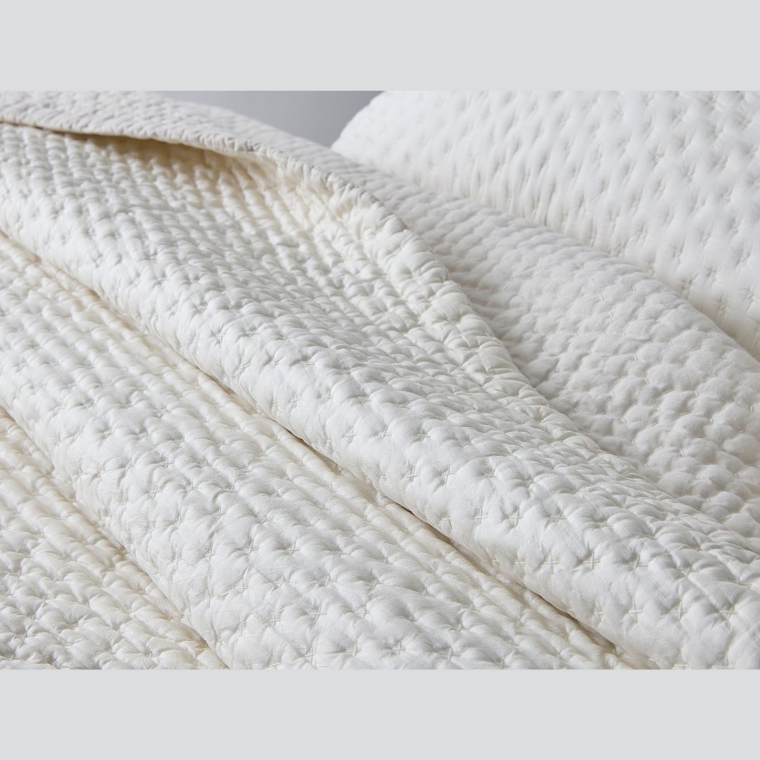 Matouk Margaret Bedding in Abalone close up