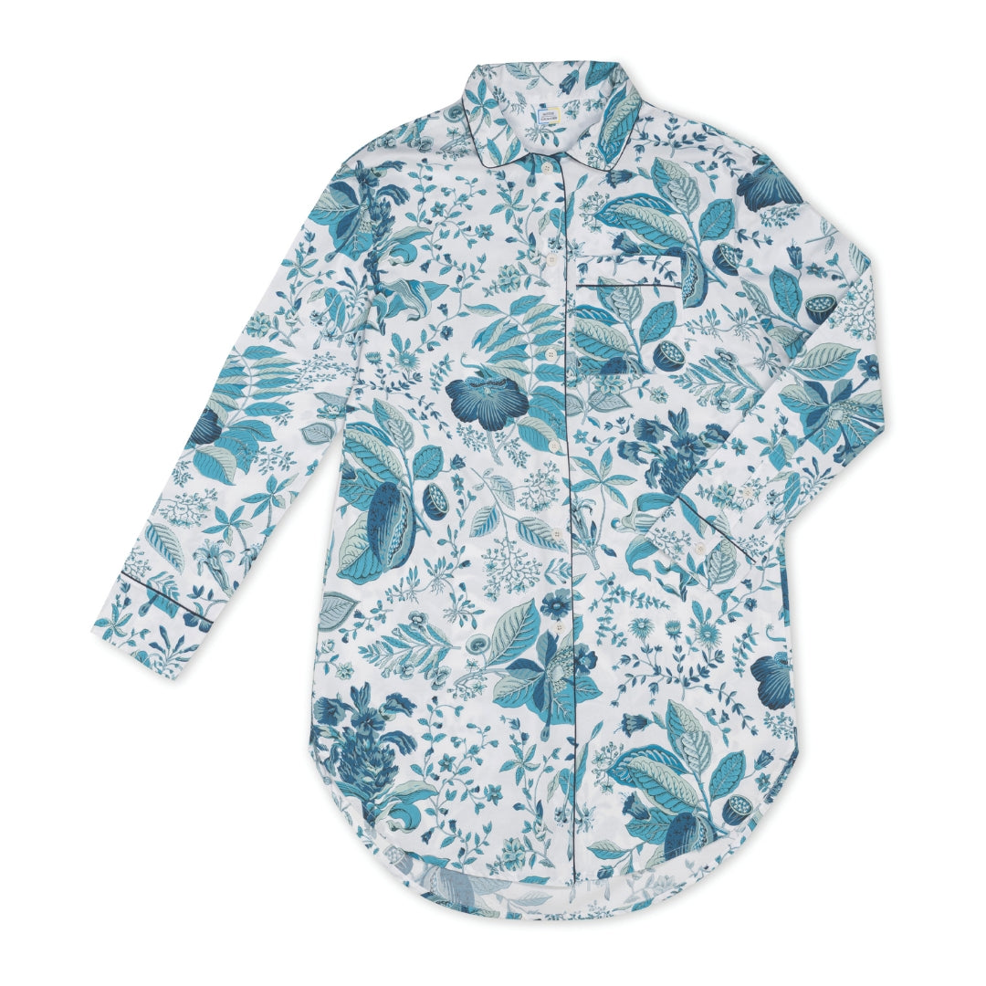 Matouk Pomegranate Prussian Blue Sleep Shirt Silo Image