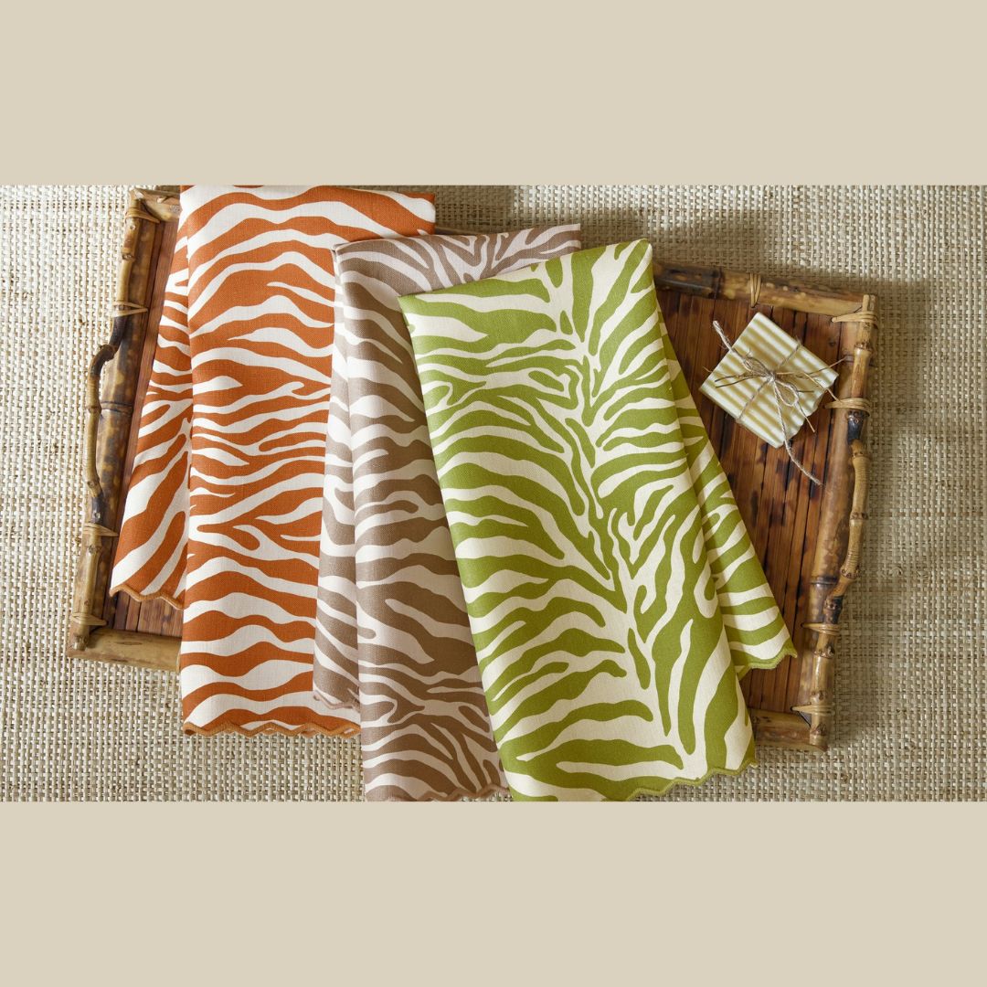 Matouk Schumcher Regine Guest Towels on a tray