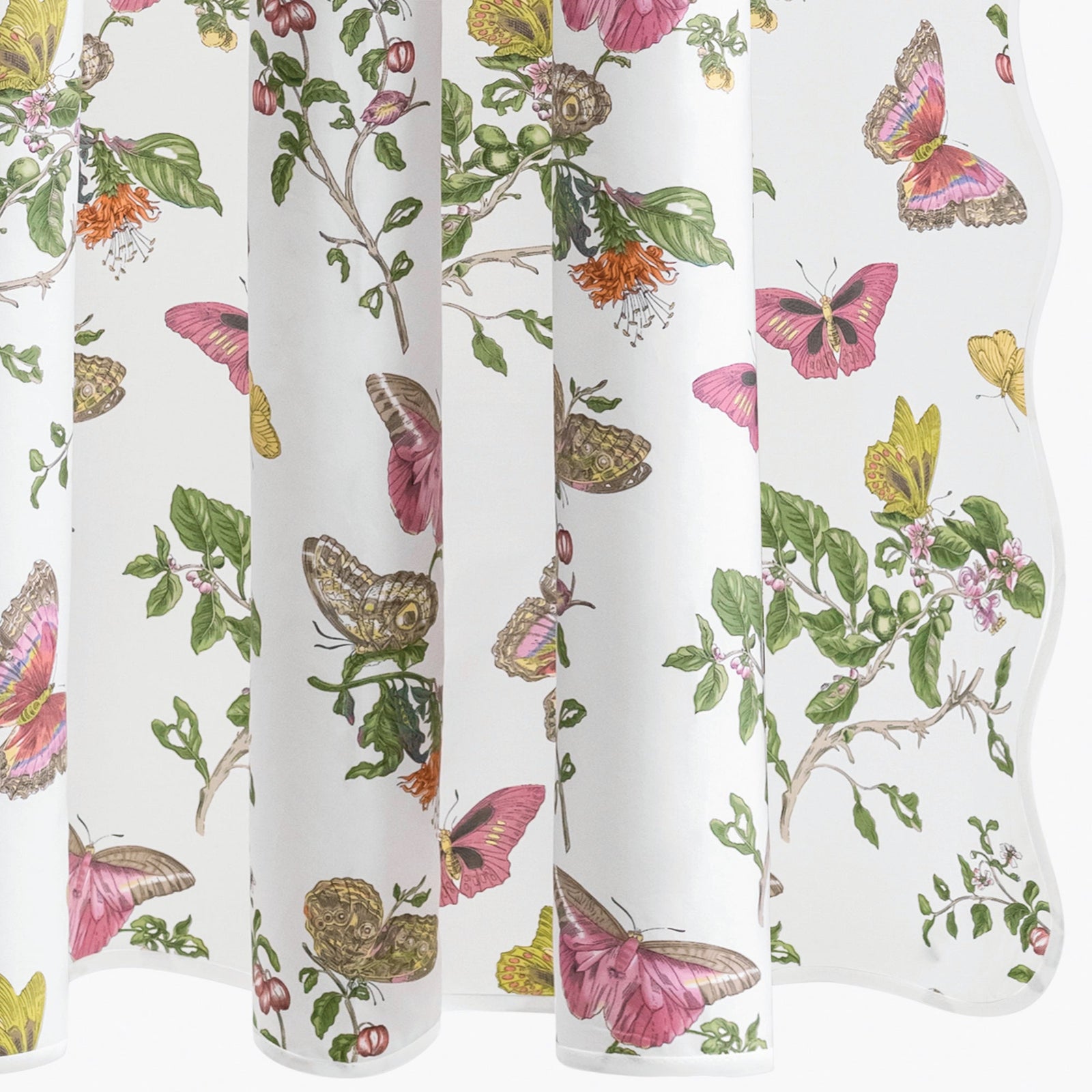 Matouk Schumacher Baudin Butterfly Shower Curtain in Pink