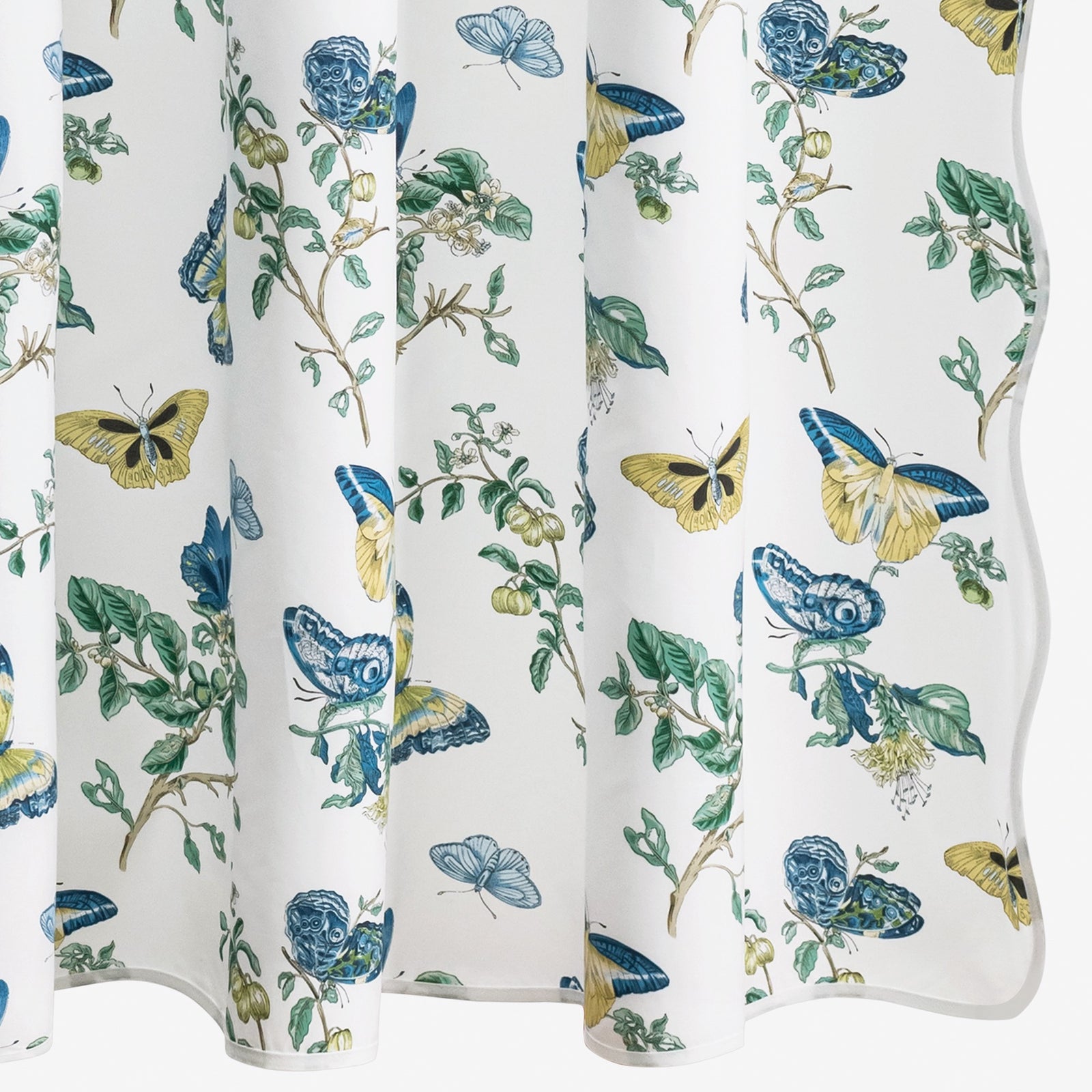 Matouk Schumacher Baudin Butterfly Shower Curtain in Prussian Blue