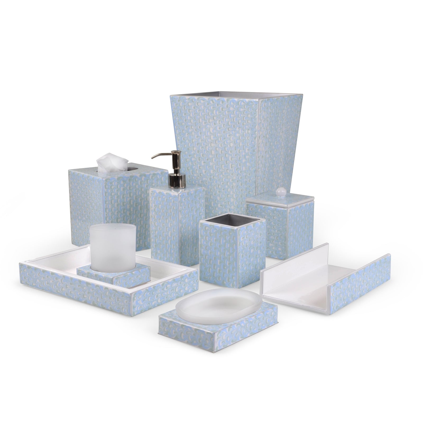 Set of Mike and Ally Atlantic Bath Accessories in Pastel