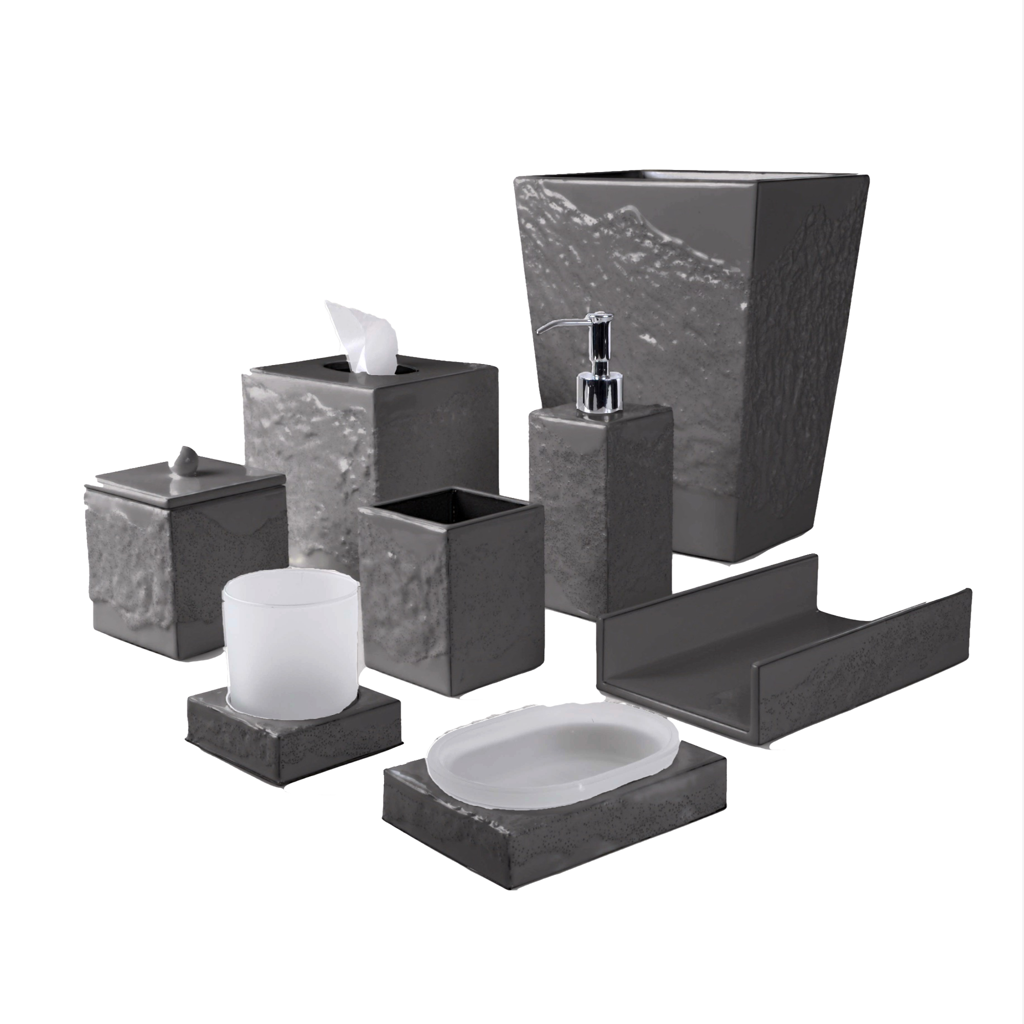 Mike and Ally Brut Bath Accessories in Glossy Charcoal