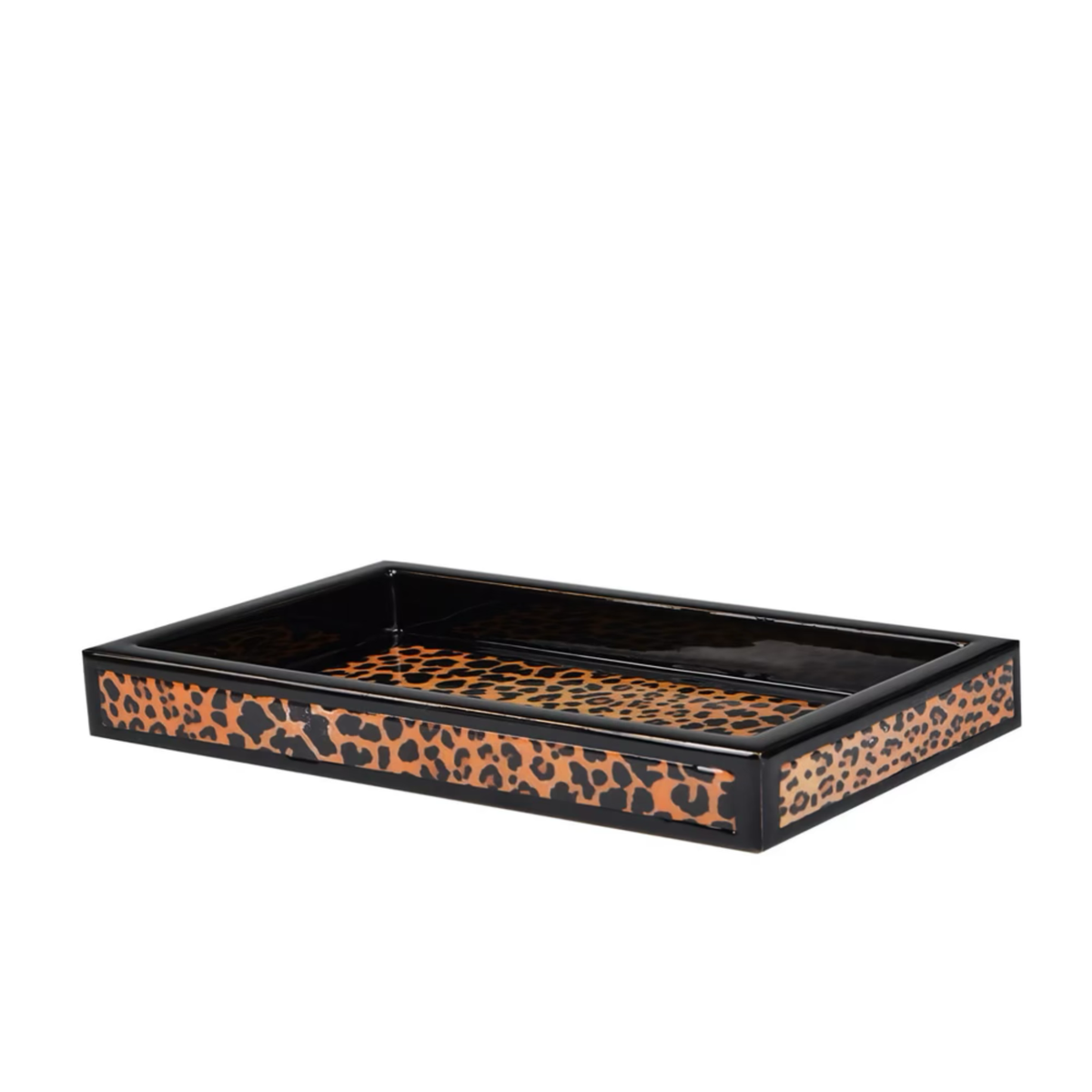Medium Tray of Mike and Ally Congo Bath Accessories in Black and Gold colors