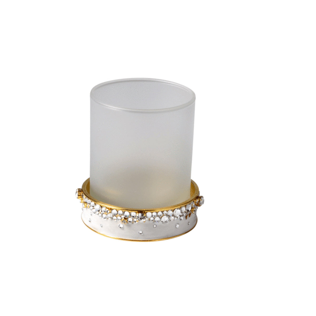 Tumbler of Mike and Ally Duchess Bath Accessories in Pearl and Gold colors
