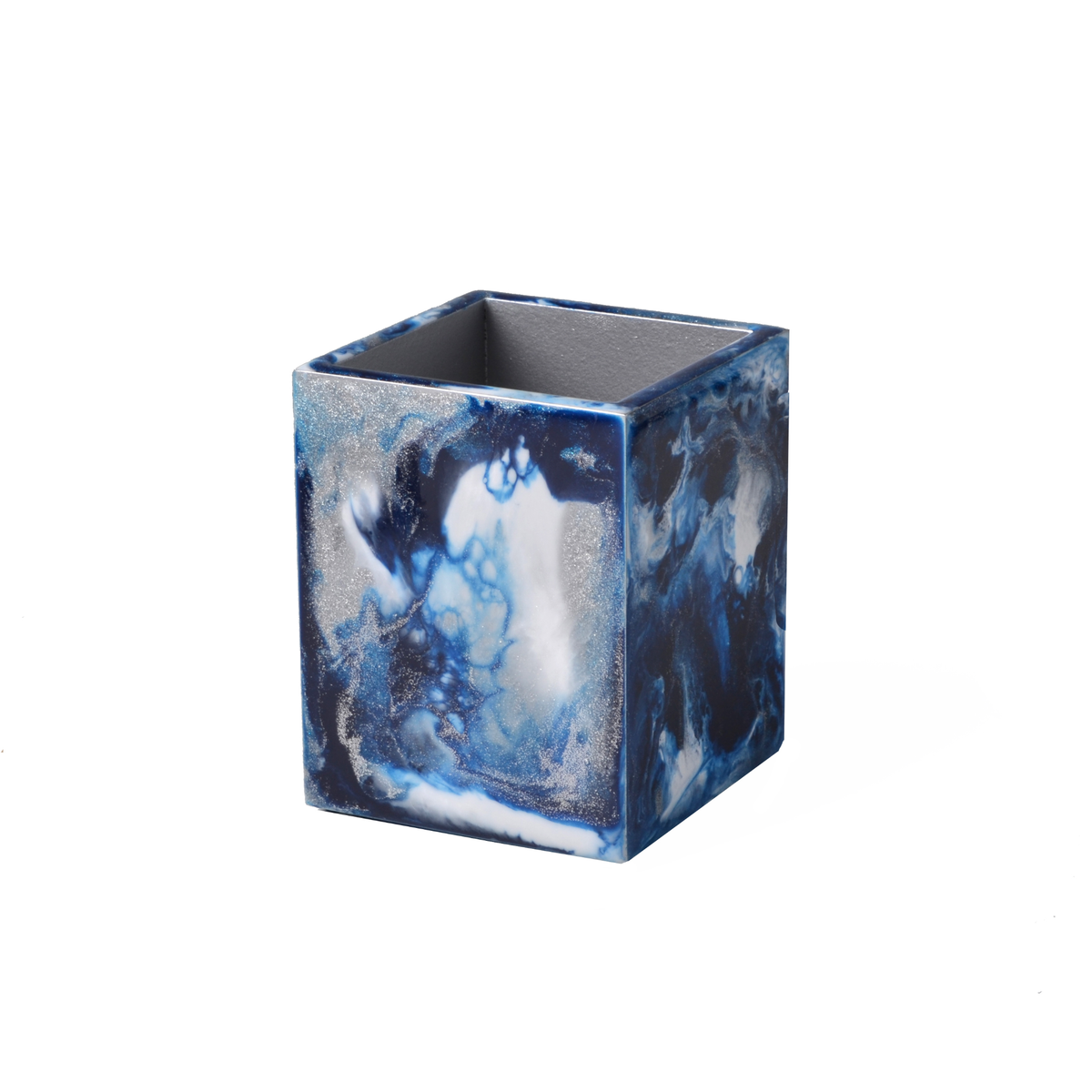 Brush Cup Holder of Mike and Ally Elan Bath Accessories Collectioin in Blue Medley Silver Color