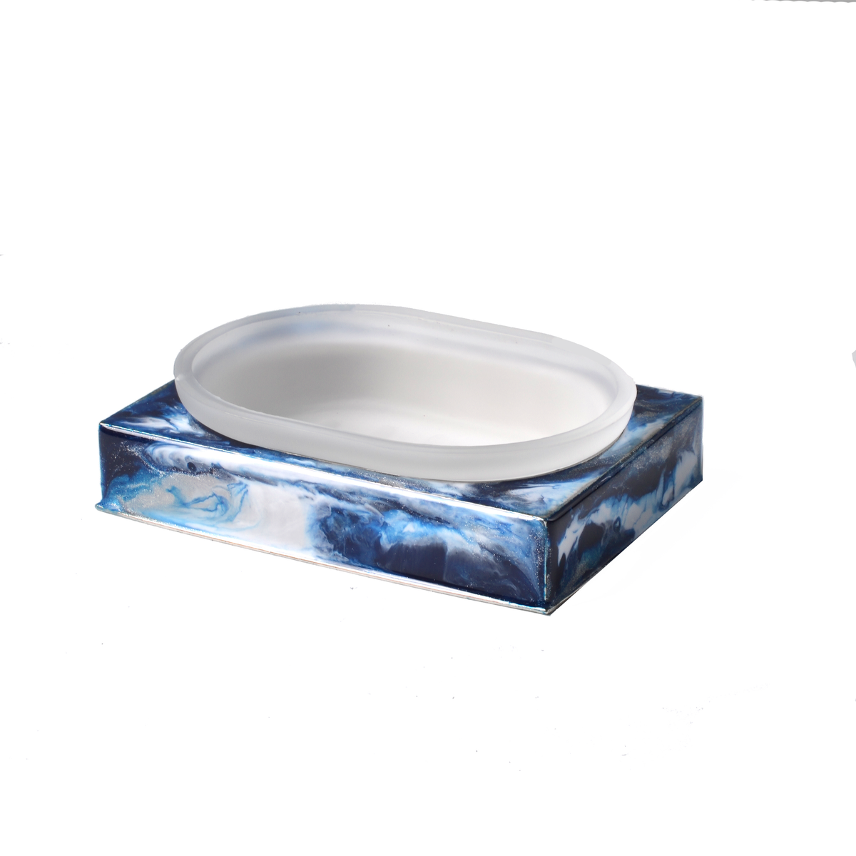 Soap Dish of Mike and Ally Elan Bath Accessories Collectioin in Blue Medley Silver Color