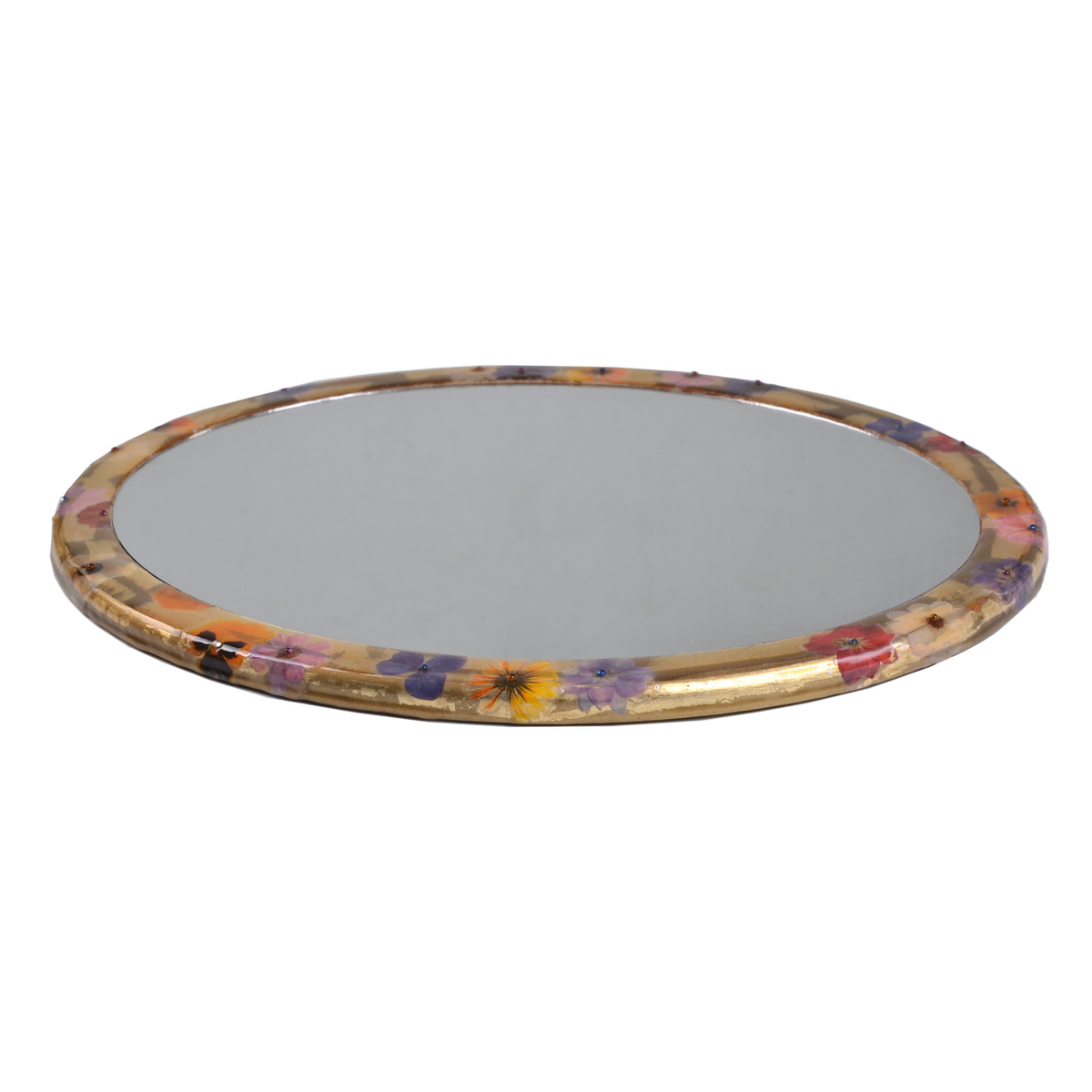 Gold Oval Tray of Mike and Ally Fléur Bath Accessories