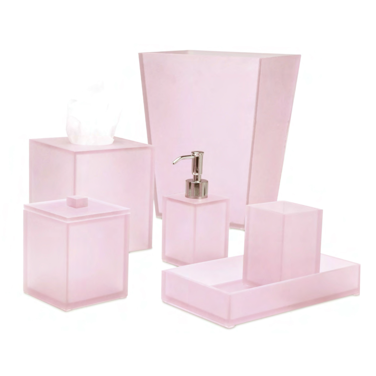 Mike and Ally Ice Frosted Bath Accessories in Frosted Rose