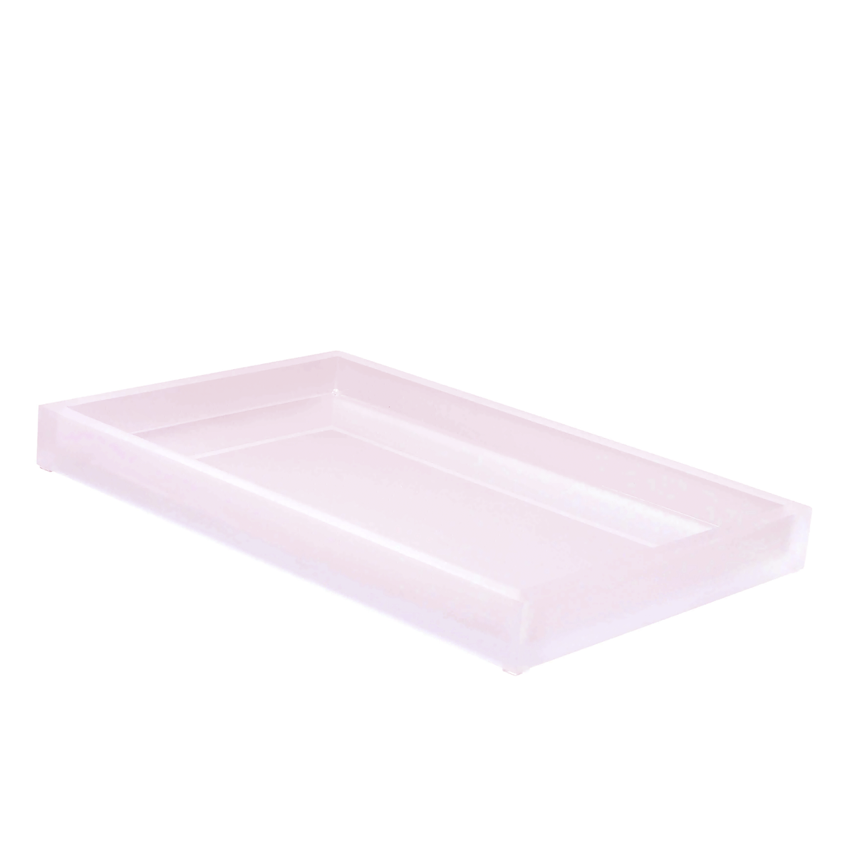 Tray of Mike and Ally Ice Frosted Bath Accessories in Frosted Rose