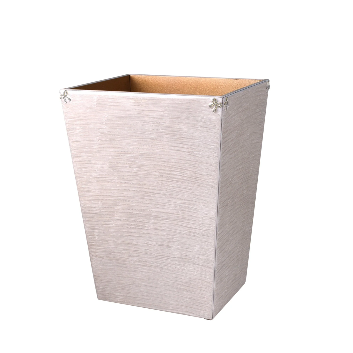 Wastebasket of Mike and Ally Lola Bath Accessories in Moonglow and Gold colors