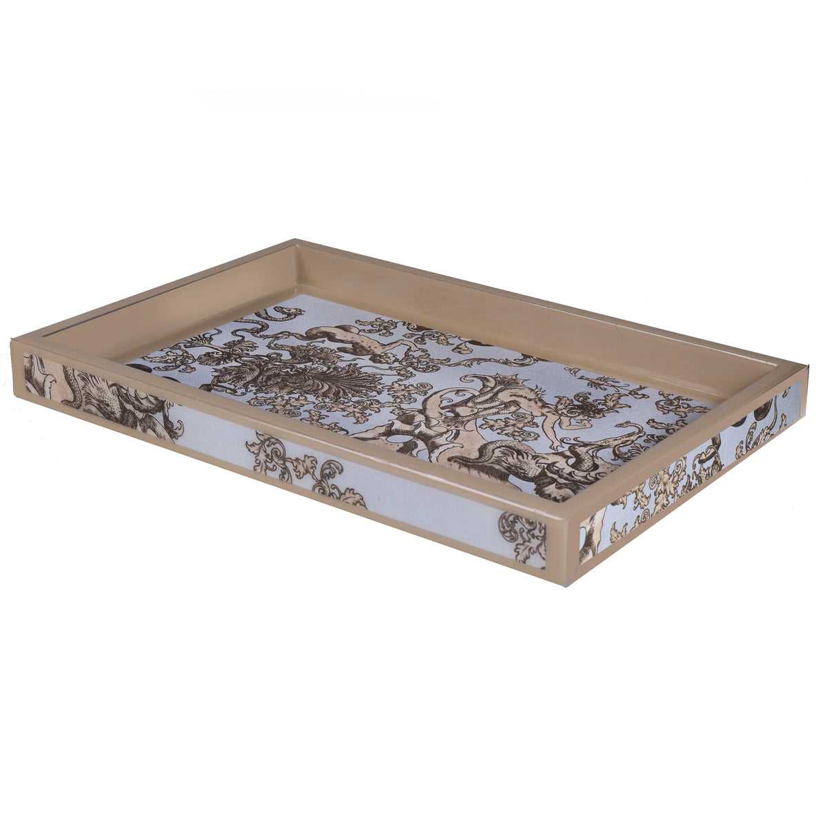 Medium rectangular tray of Mike and Ally Paperwerks Bath Accessories Nautilus Collection