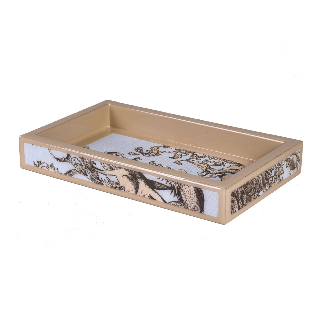 Small rectangular tray of Mike and Ally Paperwerks Bath Accessories Nautilus Collection