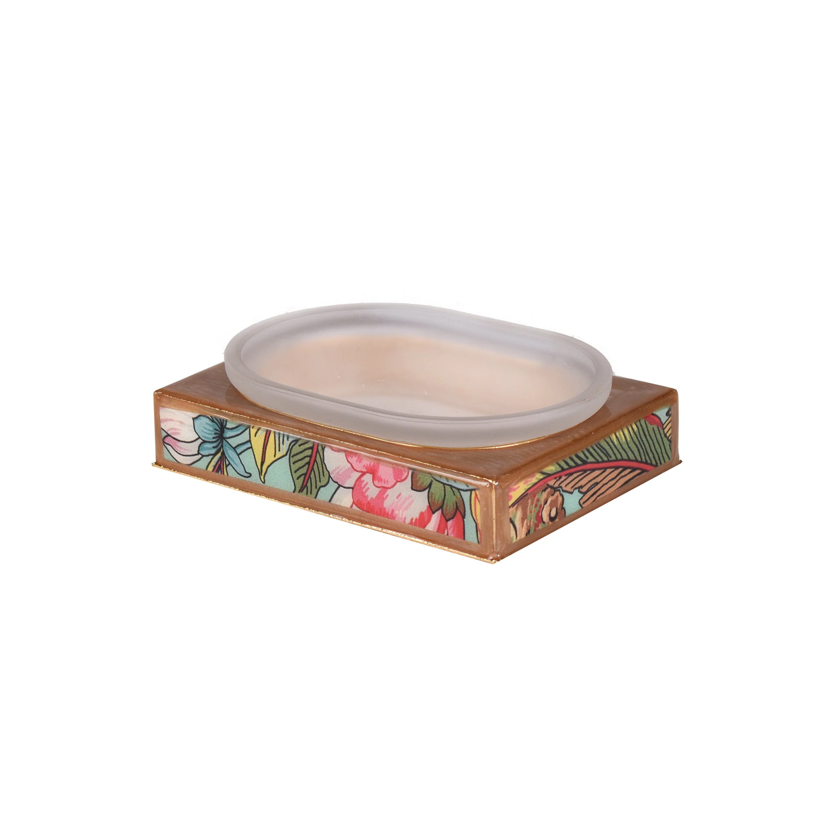 A rectangular soap dish from Mike and Ally Paperwerks Bath Accessories Paradise Collection
