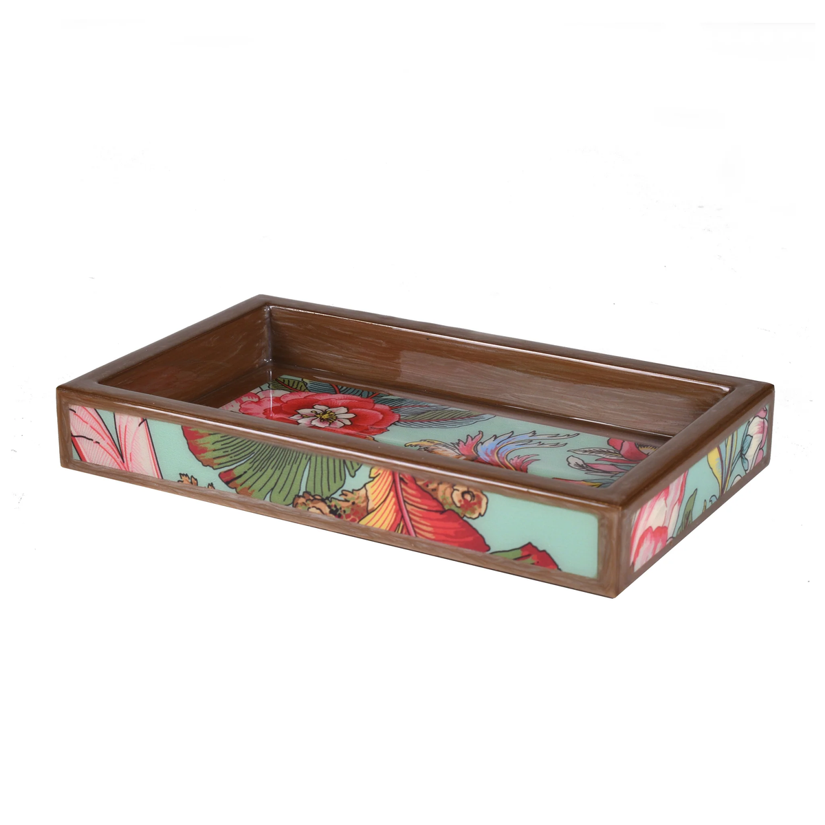 Small rectangular tray of Mike and Ally Paperwerks Bath Accessories Paradise Collection