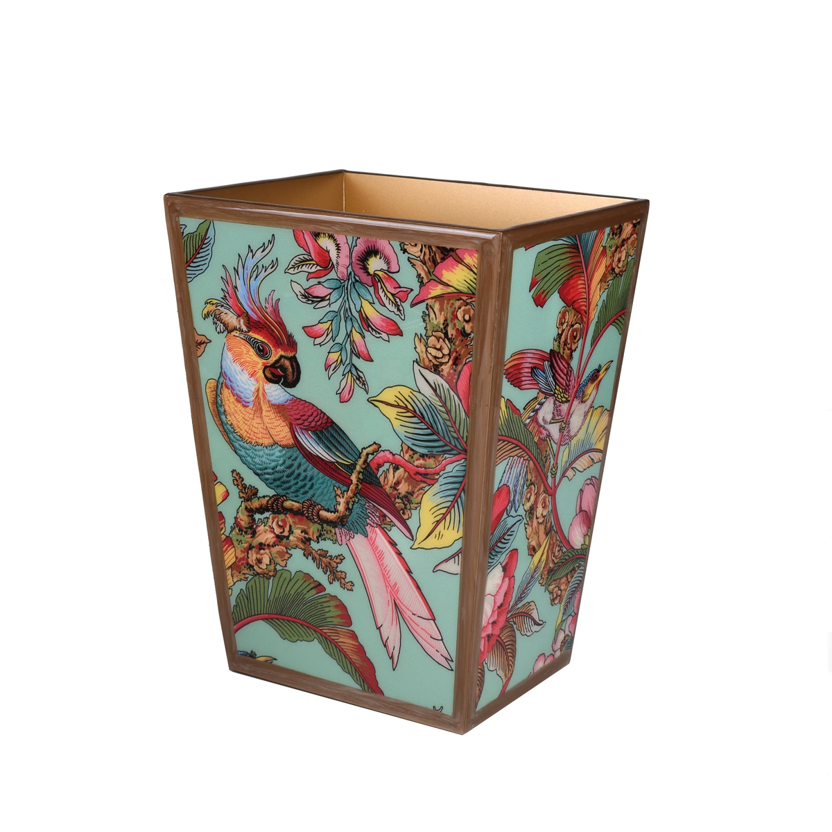 Rectangular waste bin of Mike and Ally Paperwerks Bath Accessories Paradise Collection