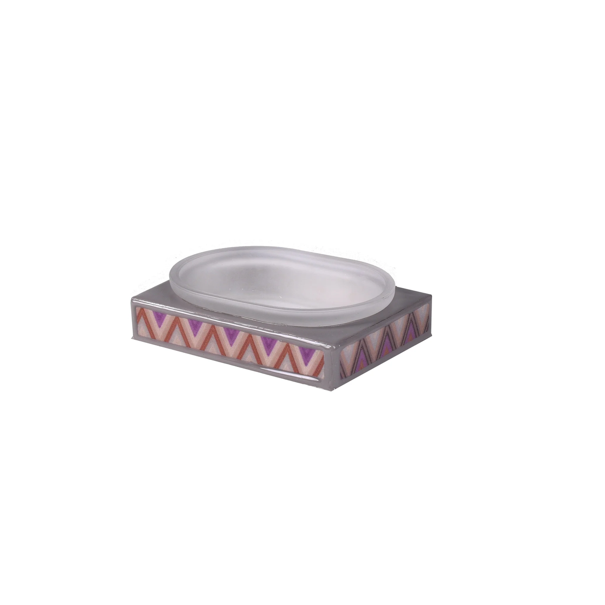 A rectangular soap dish from Mike and Ally Paperwerks Bath Accessories Zigzag Collection