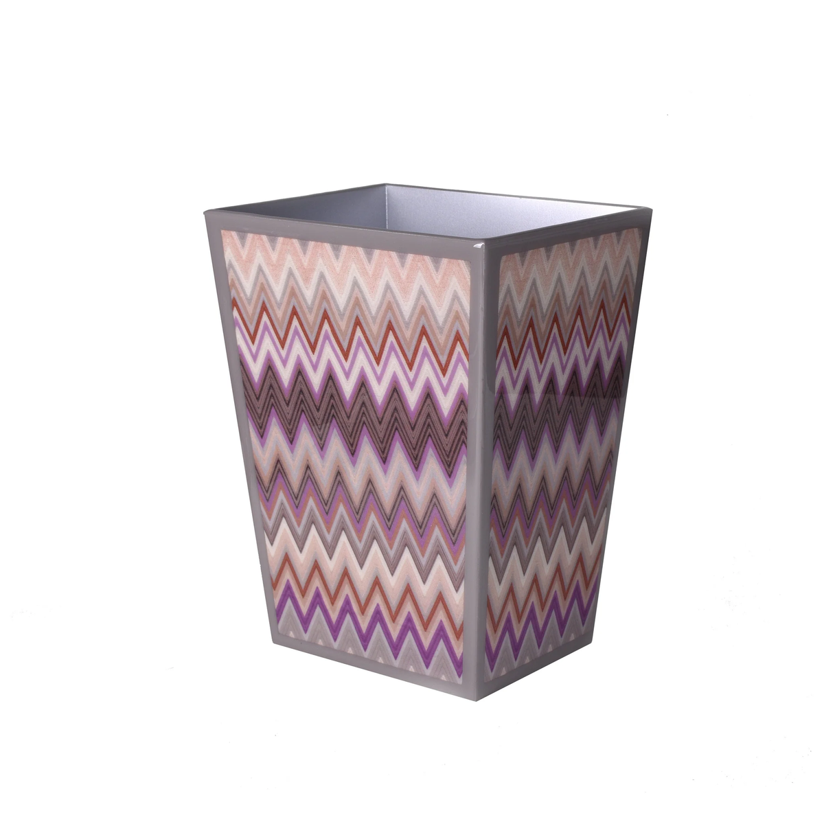 Rectangular waste bin of Mike and Ally Paperwerks Bath Accessories Zigzag Collection