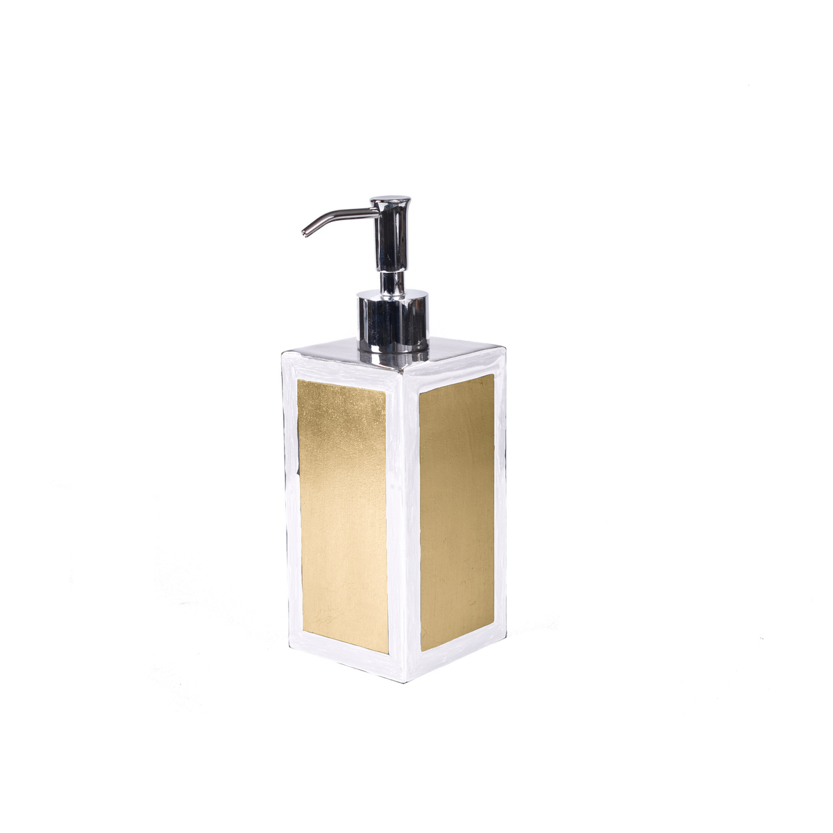 Lotion Pump of Mike and Ally Savoy Bath Accessories in Pearl and Gold Leaf