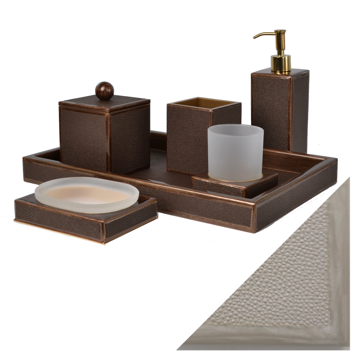 Mike and Ally Shagreen Bath Accessories in Putty