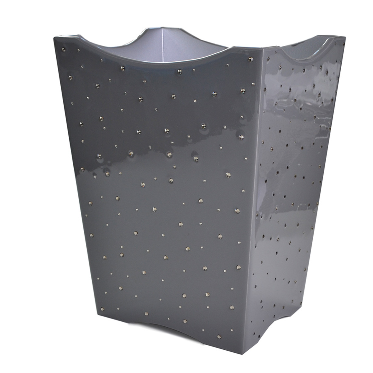 Wastebasket of Mike and Ally Stardust Bath Accessories in Glossy Charcoal