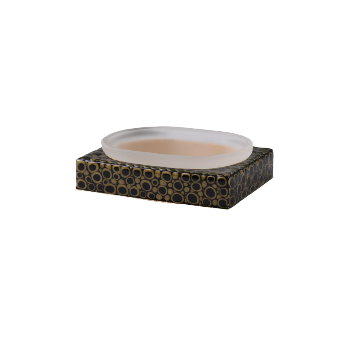 Soap Dish of Mike and Ally Texel Bath Accessories in Black and Gold colors