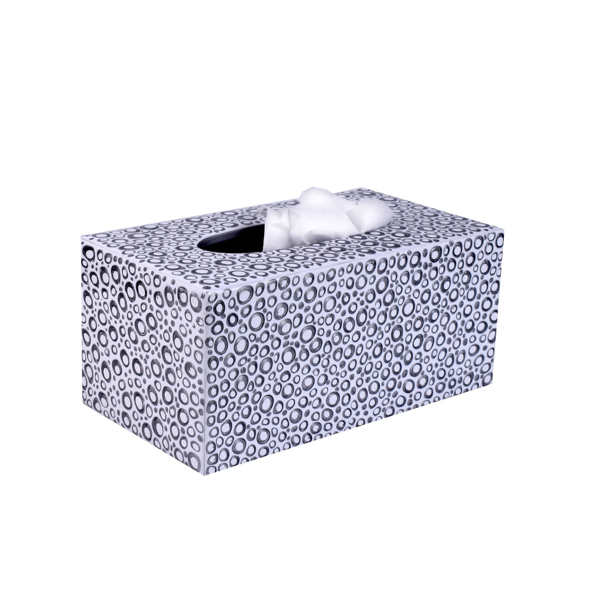 Long Tissue Box of Mike and Ally Texel Bath Accessories in Wintersky and Silver colors