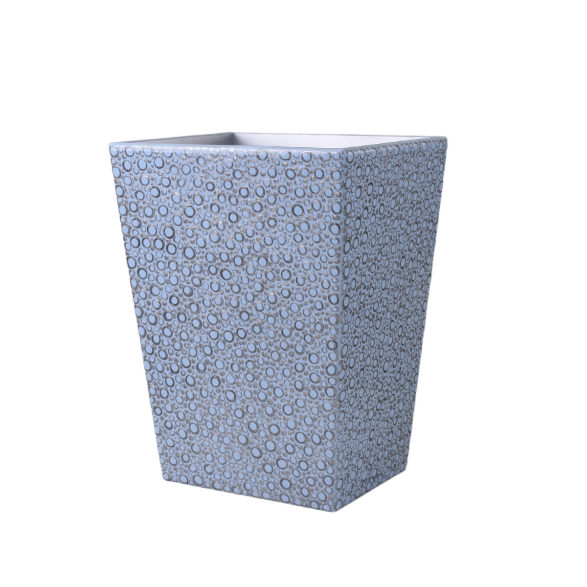 Wastebasket of Mike and Ally Texel Bath Accessories in Wintersky and Silver colors