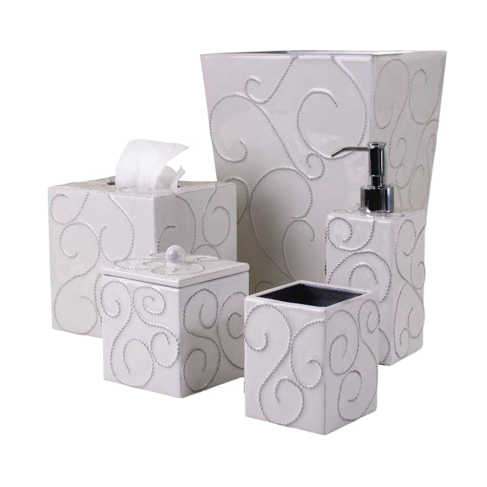 Mike and Ally Ventus Bath Accessories in Mist and Silver colors